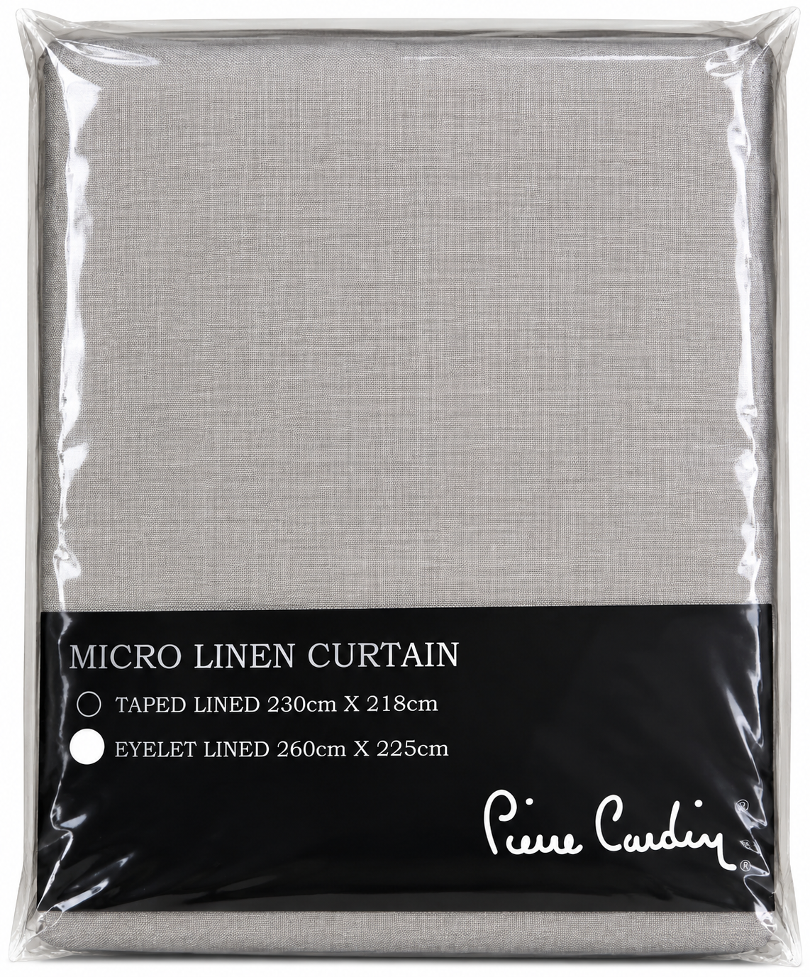 Pierre Cardin Micro Linen Eyelet Lined Curtain – Light Grey / Stone | 260 × 225 cm - Image 2