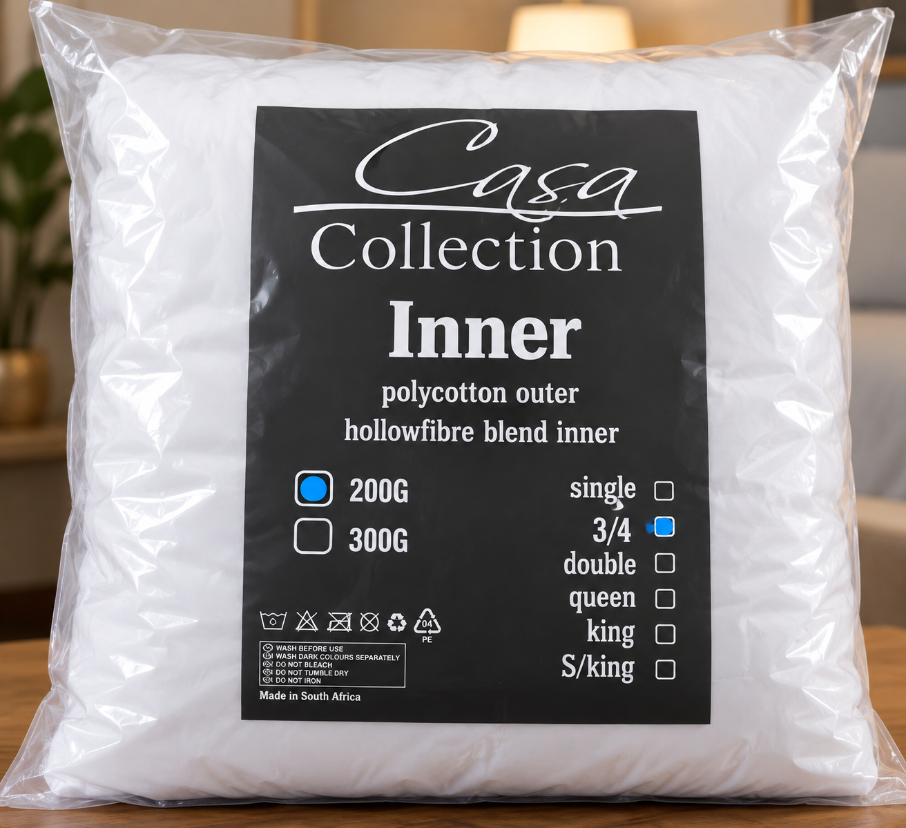 Casa Collection Duvet Inner – White | 3/4 Bed | 200G - Image 2