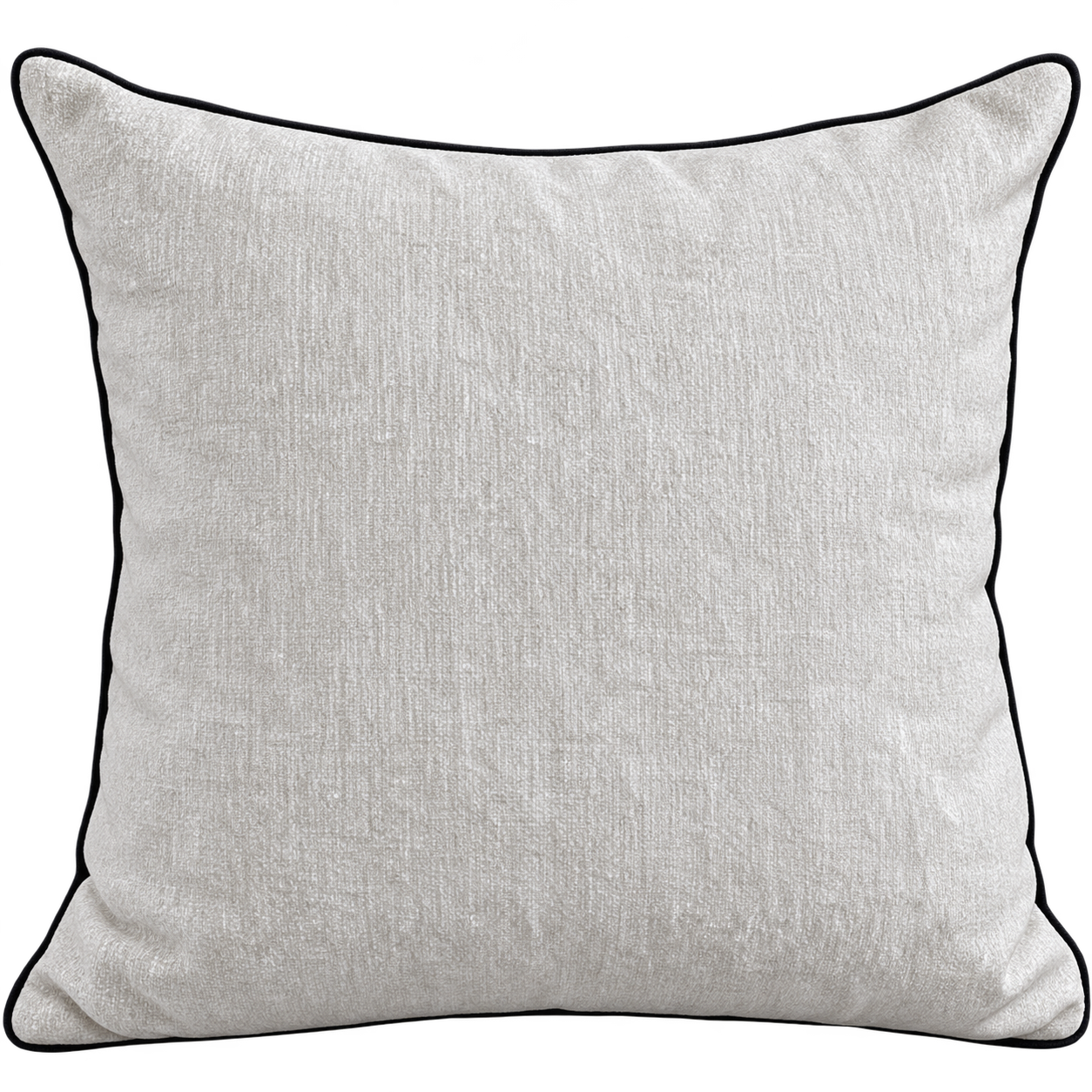Elegant Textured Scatter Cushion – Cream Beige with Black Piping - Image 2