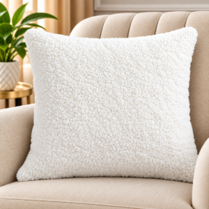 Luxury Teddy Fleece Scatter Cushion – White