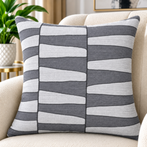 Modern Geometric Scatter Cushion – Grey & Light Grey
