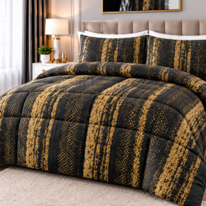 Pierre Cardin Soft & Lofty Comforter – Charcoal & Muted Mustard | Loft Design