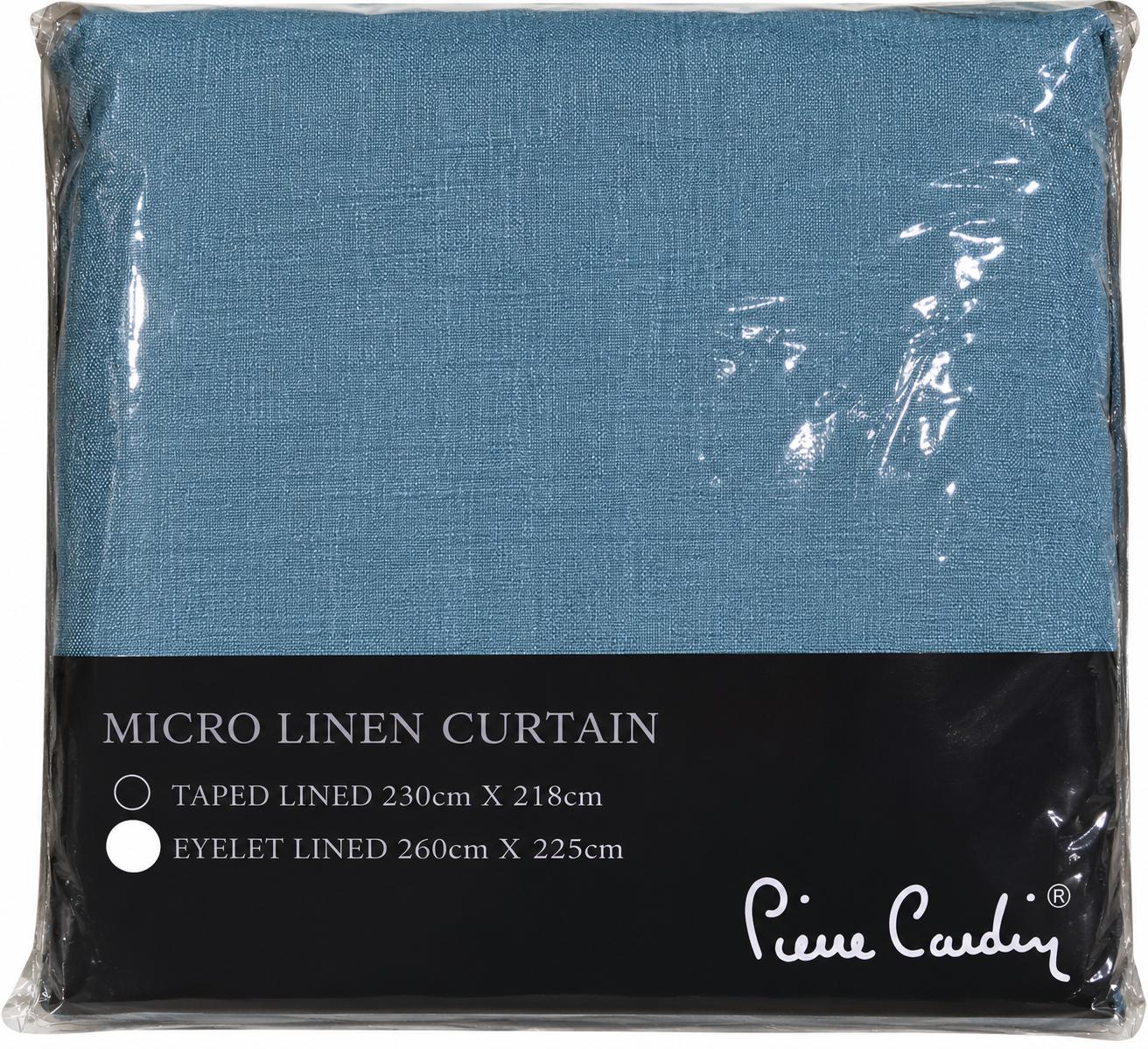 Pierre Cardin Micro Linen Curtain – Dusty Blue | Eyelet Lined (260 × 225 cm) - Image 2