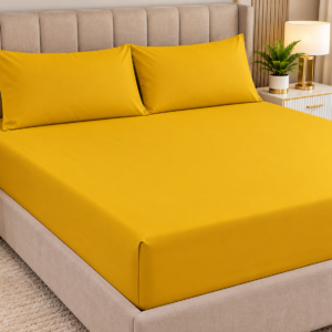Pierre Cardin Fitted Sheet Set – Mustard Yellow