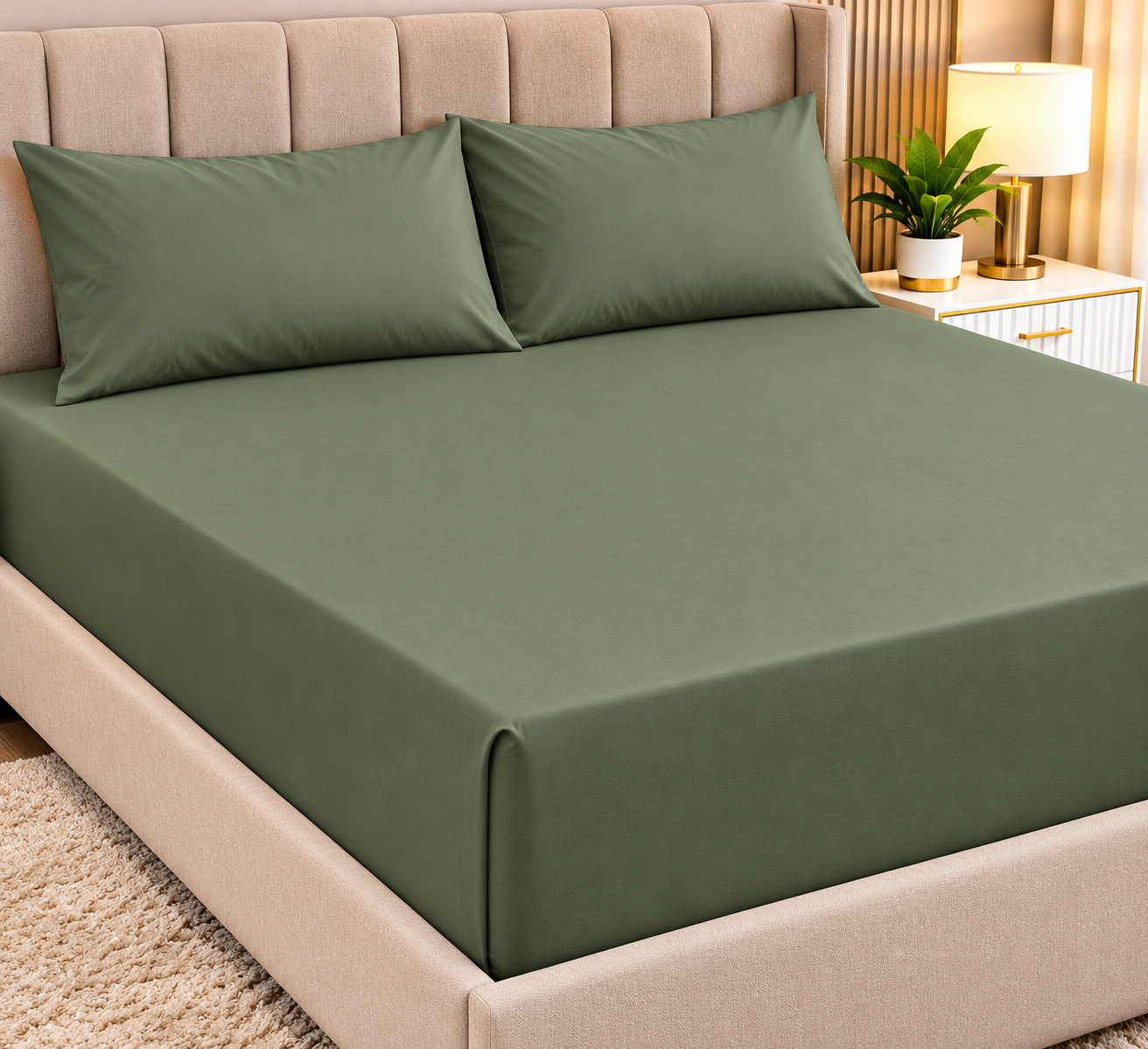 Pierre Cardin Sheet Set – Sage Olive Green