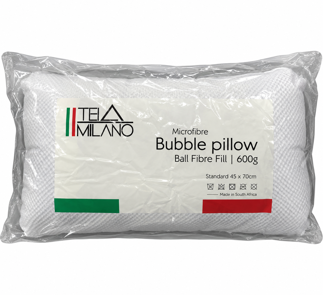 TELA MILANO Microfibre Bubble Pillow – White | Standard Size (45 × 70 cm) - Image 2