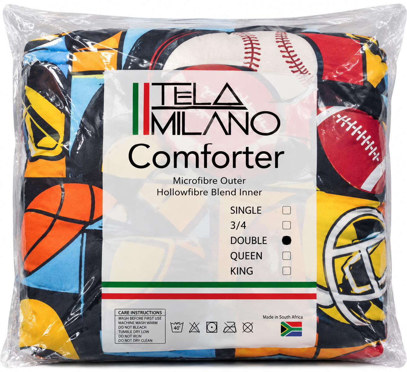 Sports-Themed Comforter – Navy Blue and Multicolour - Image 2
