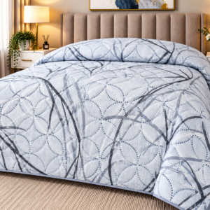 Pierre Cardin Le Intro Collection – Silky Feel Microfibre Quilt - White & Grey