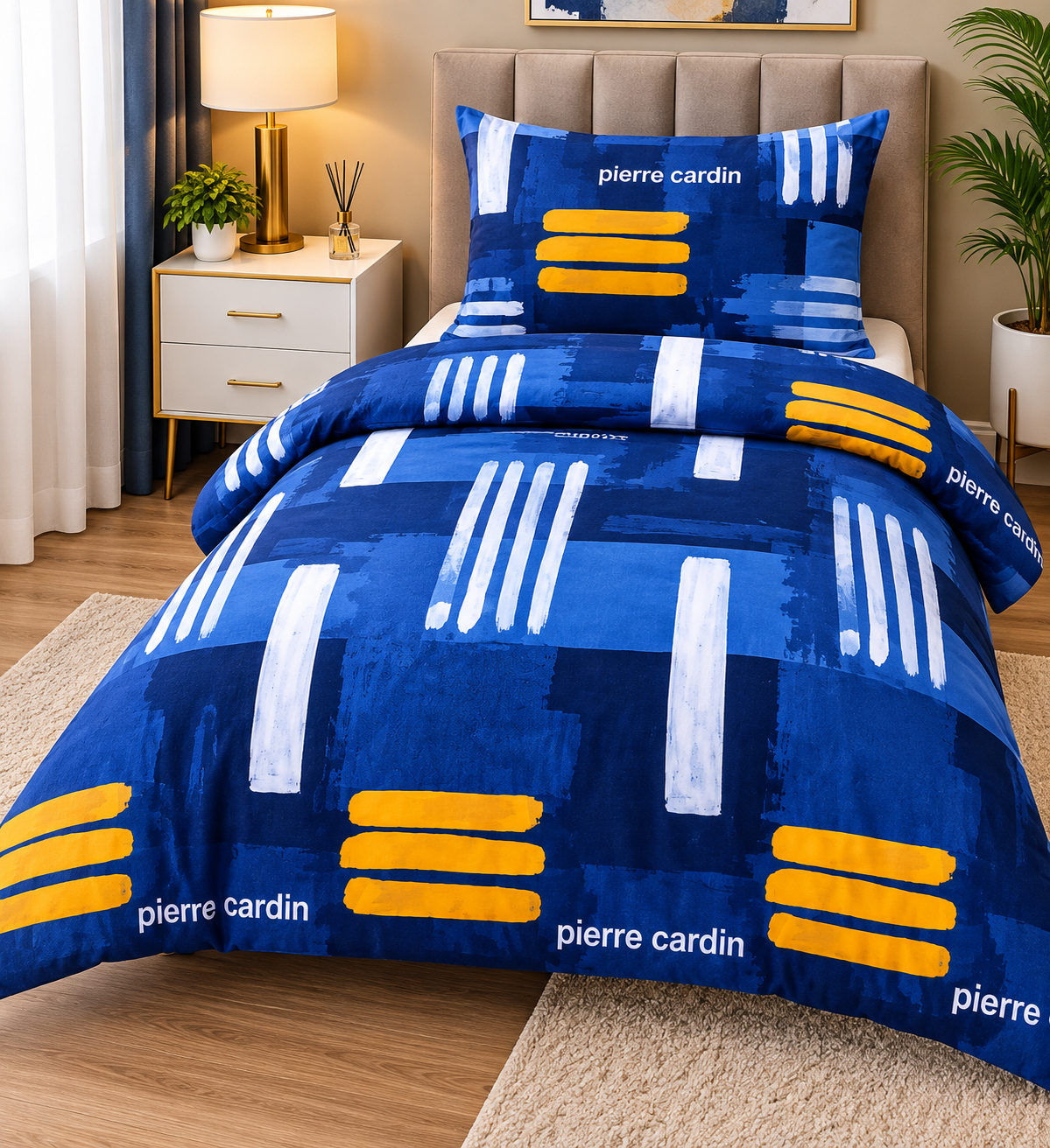 Pierre Cardin Painted Patchwork 144 Thread Count Duvet Cover Set