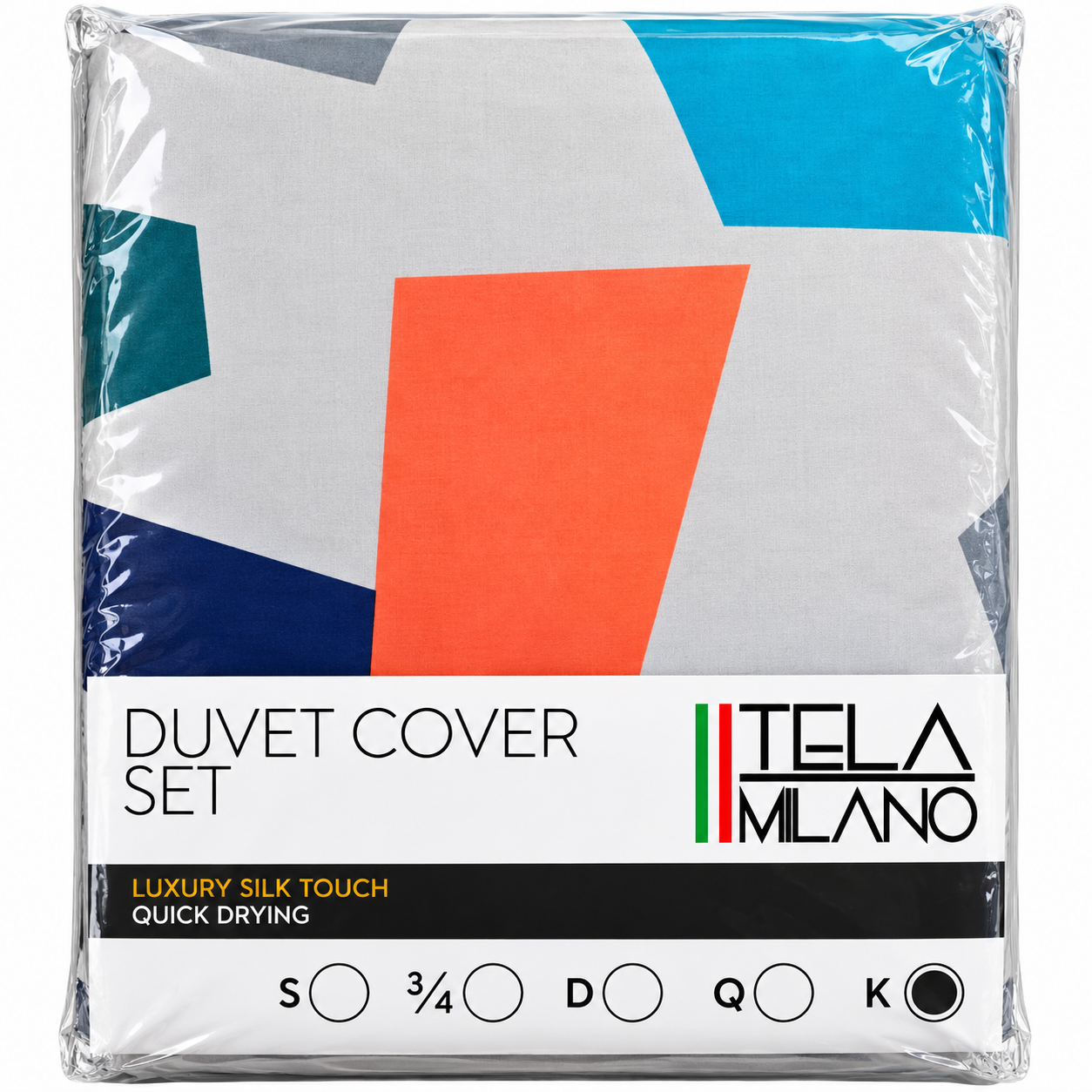 Tela Milano Colour Block Abstract Duvet Cover Set