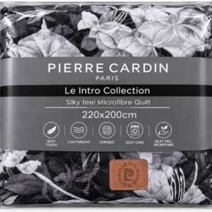 Pierre Cardin Le Intro Collection – Silky Feel Microfibre Quilt/ Black and Grey Floral