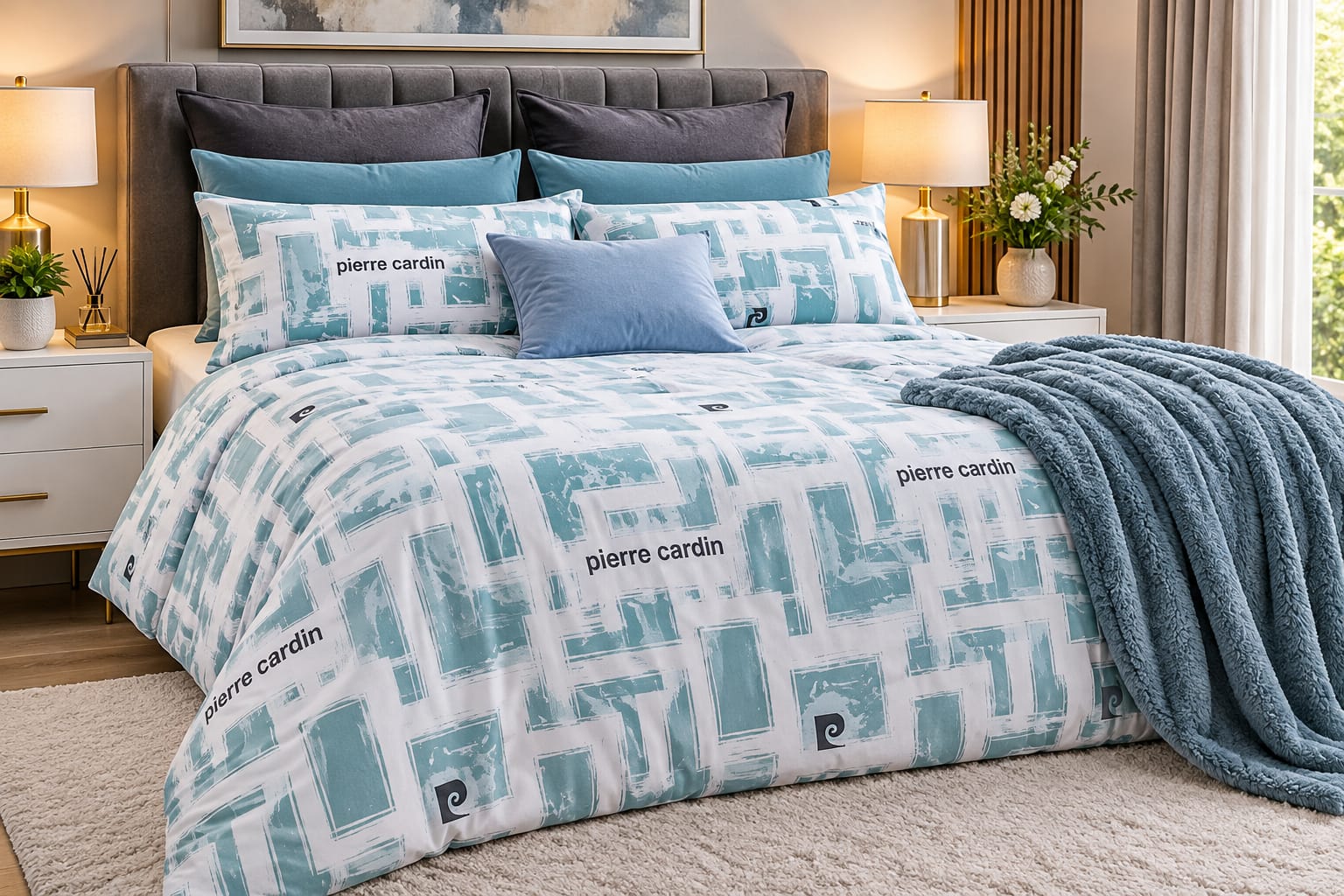 Pierre Cardin Geo Brushstroke Duvet Cover Set – Le Intro Collection