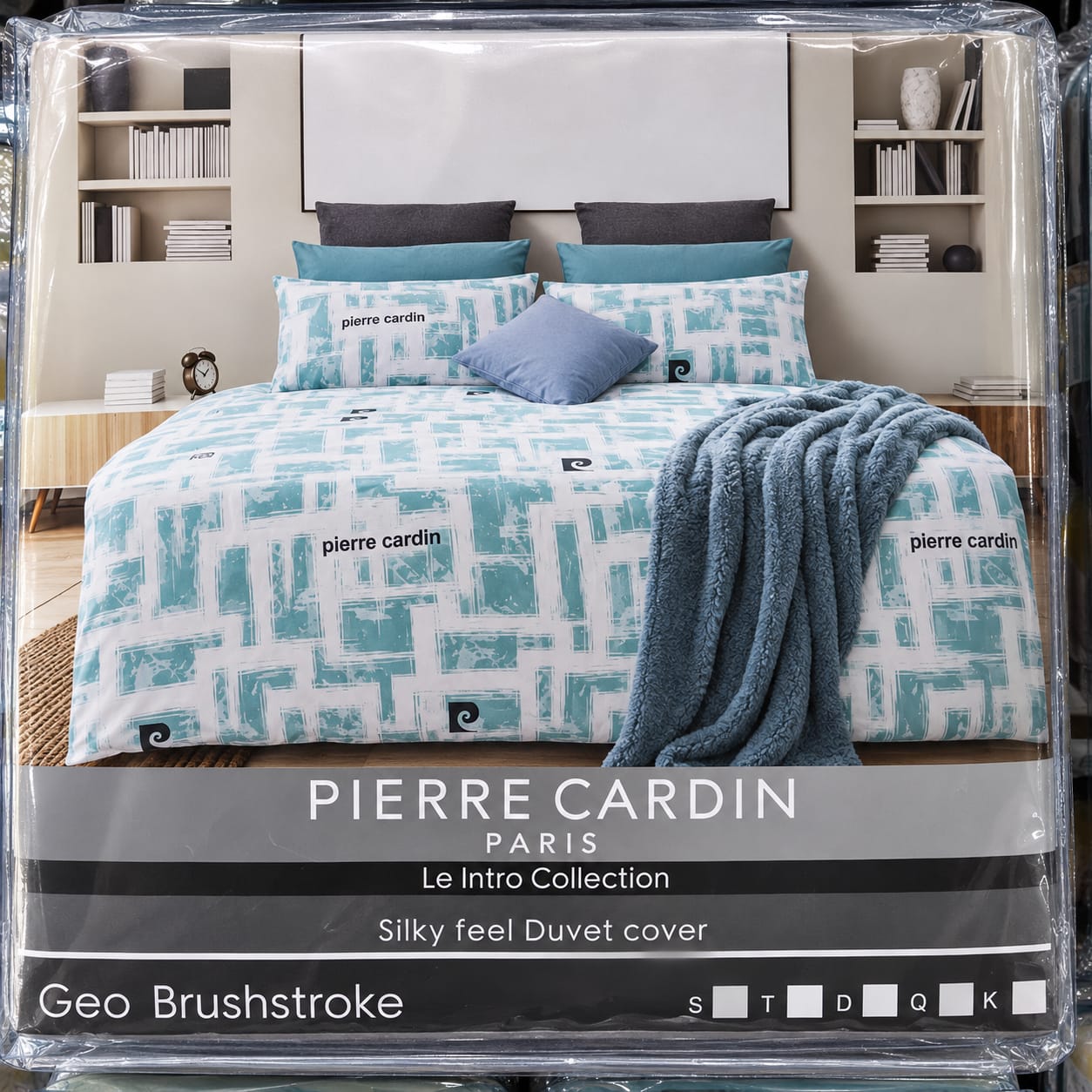 Pierre Cardin Geo Brushstroke Duvet Cover Set – Le Intro Collection - Image 2